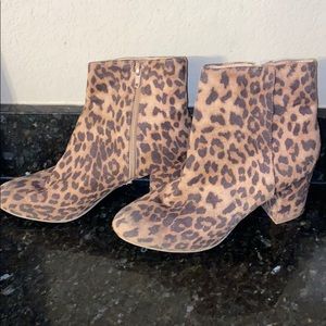 Cheetah print booties